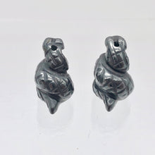 Load image into Gallery viewer, Charmer 2 Carved Hematite Snake Beads | 20.5x20x14mm | Silver Grey - PremiumBead Alternate Image 7