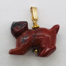 Load image into Gallery viewer, Brecciated Jasper Red Panda Bear 14K Gold Filled Pendant | 1" Long | Red | 1 |