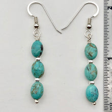 Load image into Gallery viewer, Designer USA Natural Turquoise Sterling Silver 2 inch Drop Gemstone Earrings - PremiumBead Primary Image 1