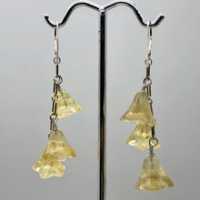 Load image into Gallery viewer, Hand Carved Citrine Bell Flower Sterling Silver Earrings 309242CTS