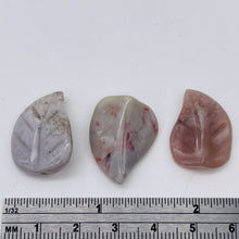 Load image into Gallery viewer, 3 Hand Carved Brazilian Agate Leaf Beads 9319BA