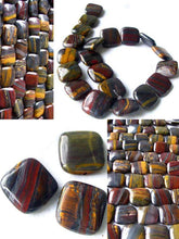 Load image into Gallery viewer, 3 Natural Tiger Iron 20x20x6mm Square Beads 8821 - PremiumBead Primary Image 1