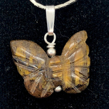 Load image into Gallery viewer, Tiger Eye Butterfly Pendant Necklace|Semi Precious Stone Jewelry|Silver Pendant - PremiumBead Alternate Image 2