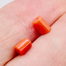 Load image into Gallery viewer, 1 Natural Red Coral 5x4mm Barrel Branch Bead 003861
