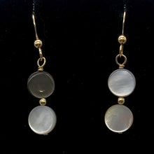 Load image into Gallery viewer, Black Lip Mussel Shell Pearl Drop/Dangle 14kgf Earrings| 1 1/2" Long | 1 Pair |
