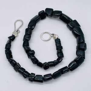 Black Tourmaline Carved Nugget Sterling Silver Necklace | | 18 inch | Black | 1 |