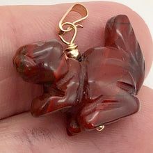 Load image into Gallery viewer, Jasper Squirrel Pendant Necklace | Semi Precious Stone Jewelry | 14k gf Pendant