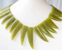 Load image into Gallery viewer, 2 Serpentine Jade 28x13x4.5mm Claw Beads 8948A - PremiumBead Primary Image 1