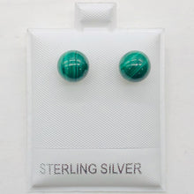 Load image into Gallery viewer, Malachite 8mm Sterling Silver Stud Ball Earrings | 8mm | Green | 1 Earrings