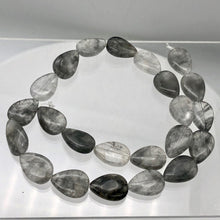 Load image into Gallery viewer, Tourmalated Quartz Teardrop Bead Strand | 18x12x6 | Gray | 23 Beads