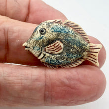 Load image into Gallery viewer, Waterbuffalo Bone Tropical Fish | 37x18.5x6mm | Blue/Red/Black | 1 Bead - PremiumBead Alternate Image 2