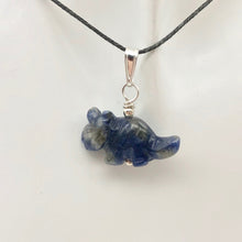 Load image into Gallery viewer, Sodalite Triceratops Dinosaur with Sterling Silver Pendant 509303SDS | 22x12x7.5mm (Triceratops), 5.5mm (Bail Opening), 7/8" (Long) | Blue - PremiumBead Alternate Image 4