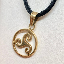 Load image into Gallery viewer, Celtic 18K Vermeil Triskele Charm Pendant 10128B - PremiumBead Alternate Image 3