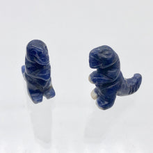 Load image into Gallery viewer, T-Rex Dinosaur 2 Sodalite Tyrannosaurus Rex Beads | 20x18.5x8mm | Blue w/ White - PremiumBead Primary Image 1