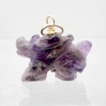 Load image into Gallery viewer, Amethyst Winged Dragon Pendant Necklace|SemiPrecious Stone Jewelry|14k Pendant