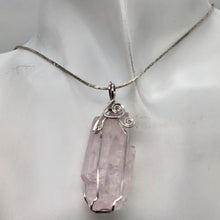 Load image into Gallery viewer, Light Lavender Kunzite Sterling Silver Wire-Wrap Crystal Prendant| 2 Inch Long|