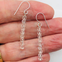 Load image into Gallery viewer, Quartz AAA Crystal Sterling Silver Dangle Earrings| 1 3/4" Long | Clear | 1 Pair