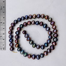 Load image into Gallery viewer, Premium Rainbow Peacock 8x7mm Freshwater Pearl Strand 102271