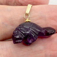Load image into Gallery viewer, Amethyst 14K Gold Filled Manatee Pendant | 1" Long | Purple | 1 Pendant |