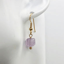 Load image into Gallery viewer, Faceted Cube Lilac Amethyst and 14k Gold Filled Earrings | 1 Inch Long | - PremiumBead Alternate Image 4