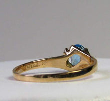 Load image into Gallery viewer, Blue topaz & White Diamonds Solid 14Kt Yellow Gold Solitaire Ring Size 8 9982Ae - PremiumBead Alternate Image 4