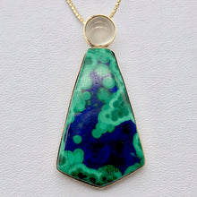 Load image into Gallery viewer, Natural Azurite Malachite 14K Gold Pendant with Moonstone - PremiumBead Alternate Image 12