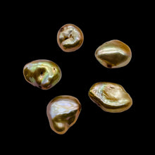 Load image into Gallery viewer, 5 Champagne FW Rose Petal Keishi 12.5x7x6mm to 7x7x5mm Pearls 8890