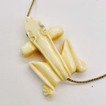 Load image into Gallery viewer, Happy Leaping Pendant Frog | 35x23x7mm | White | 1 Bead |