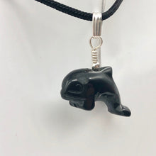 Load image into Gallery viewer, Happy Obsidian Orca Whale and Sterling Silver Pendant | 1.06&quot; Long | 509301ORS - PremiumBead Primary Image 1
