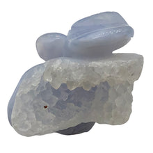 Load image into Gallery viewer, Designer's Dream! Chalcedony Druzy Crystal Flower Pendant Bead| 1 1/4"| Blue|1 |