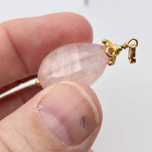 Load image into Gallery viewer, Sparkle Twist Faceted 14kgf Rose Quartz 23x17mm Pear Pendant - PremiumBead Alternate Image 5