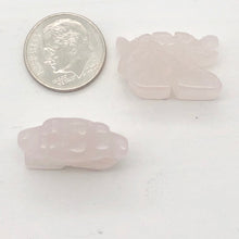 Load image into Gallery viewer, Powerful 2 Carved Rose Quartz Winged Dragon Beads | 21x14x9mm | Pink