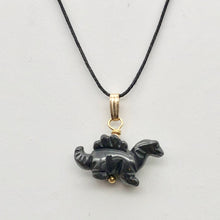 Load image into Gallery viewer, Black Hematite Dinosaur Pendant Stegosaurus and 14Kgf Pendant 509258HMG - PremiumBead Alternate Image 3