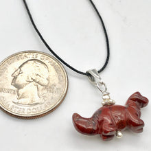 Load image into Gallery viewer, Brecciated Jasper Diplodocus Dinosaur with Silver Pendant 509259BJS | 25x11.5x7.5mm (Diplodocus), 5.5mm (Bail Opening), 7/8" (Long) | Red - PremiumBead Alternate Image 7