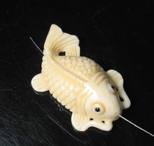 Load image into Gallery viewer, Swim Carved Koi Fish Carp Waterbuffalo Bone Bead 004116A | 33x19x9mm | Bone - PremiumBead Alternate Image 4