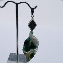 Load image into Gallery viewer, Jasper Sterling Silver Leaf Pendant | 2 3/4" Long | Green/White | 1 Pendant |