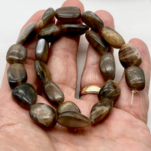 Load image into Gallery viewer, Grey Moonstone Bead Strand | 23x13x8mm to 18x11x9mm | Grey | 19 to 24 Strand