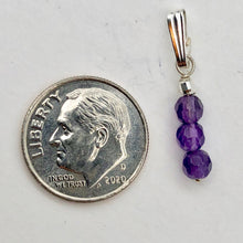Load image into Gallery viewer, AAA Natural Faceted Amethyst Round 4mm beads Pendant | 1" Long | Purple |