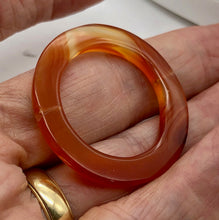 Load image into Gallery viewer, Carnelian Agate Picture Frame Bead | 37x3.5mm | Orange | 23mm opening |