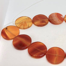 Load image into Gallery viewer, Red/Orange Sardonyx Agate Coin 35mm Pendant Bead 6851 - PremiumBead Alternate Image 3