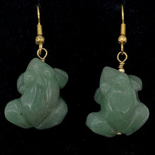 Load image into Gallery viewer, Aventurine Frog 14k Gold Filled Earrings| Semi Precious Stone Jewelry | 1 1/2" |