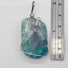 Load image into Gallery viewer, Blue Fluorite Wire Wrap Sterling Silver Drop Pendant| 2" Long | Blue | 1 Pendant