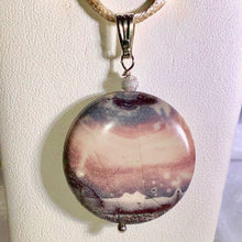 Load image into Gallery viewer, Porcelain Jasper Disc Silver Pendant! Like Jupiter!! 510602B - PremiumBead Alternate Image 2