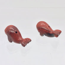 Load image into Gallery viewer, Carved Animals 2 Brecciated Jasper Whale Beads | 21x11x9mm | Red/Grey - PremiumBead Alternate Image 8