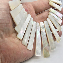 Load image into Gallery viewer, Designer! Mother of Pearl Shell Slab Collar Strand | 21 beads | - PremiumBead Alternate Image 6