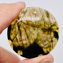 Load image into Gallery viewer, Magical Green Patterned Labradorite Pendant Bead | Green Clear | 45mm |