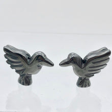 Load image into Gallery viewer, Lovely 2 Hand Carved Hematite Dove Bird Beads | 25x18x5.5mm | Graphite - PremiumBead Primary Image 1