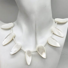 Load image into Gallery viewer, Mother of Pearl Pendant Beads |28x12x5-35x16x4.5mm | White | Pendant | 2 bds | | 28x12x5-35x16x4.5mm | White |  Bead(s) - PremiumBead Alternate Image 8