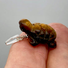 Load image into Gallery viewer, Adorable Tigereye Carved Turtle Sterling Silver Pendant | 1.25" (Long) |