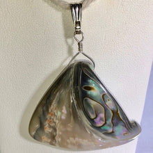 Load image into Gallery viewer, Natural Abalone Wave Pendant with Sterling Findings 504970 - PremiumBead Alternate Image 2